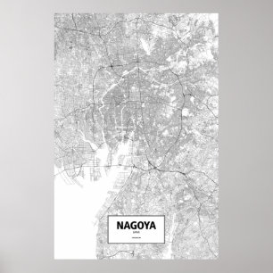 Nagoya, Japan (svart på vitt) Poster
