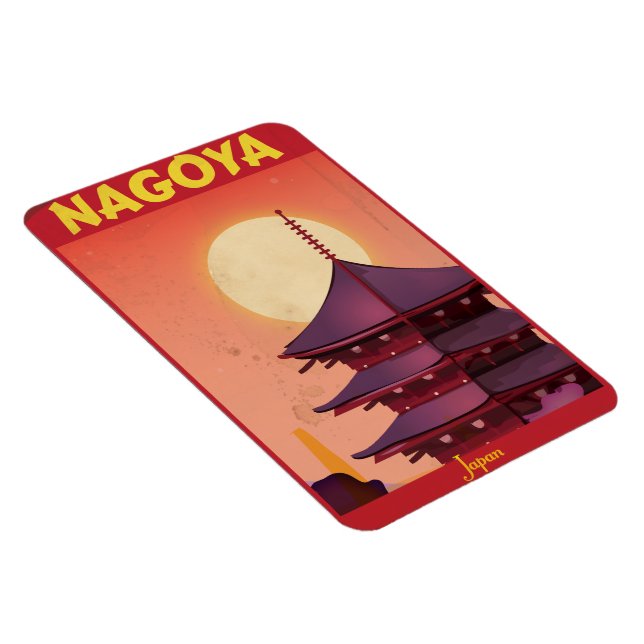 Nagoya, Japan Vintage Resoraffisch Magnet (Högersidan)