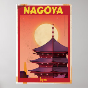 Nagoya Japan vintage resoraffisch Poster