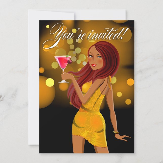 Några ämnar partyfirandegult inbjudningar (Framsida)