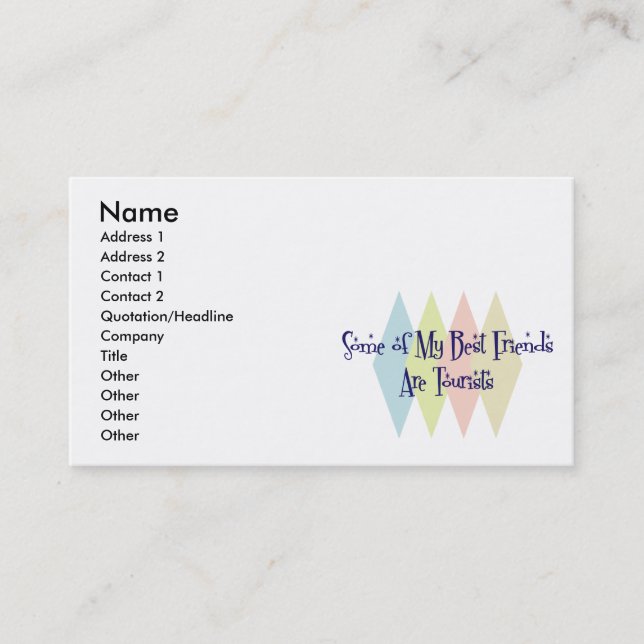 Några av min bästa vän är turister visitkort (Framsida)