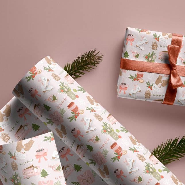 Några av mina favoritjultomter Sak Monogram Presentpapper (A Few of My Favourite Christmas Things Monogram Wrapping Paper)