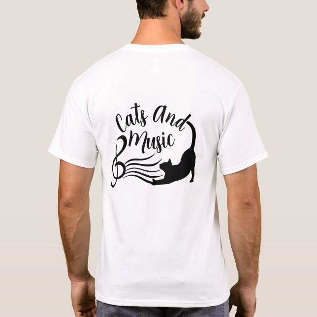 Några Av Mina Favoritsaker - Katter Och Musik T Shirt (Baksida)