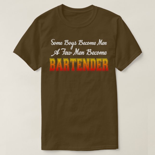 Några bojar blir Manar några Manar blir Bartender T Shirt (Design framsida)