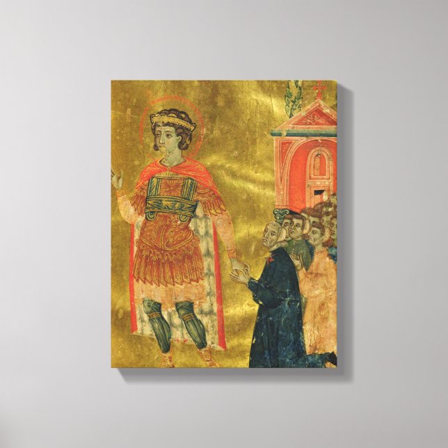 Några bröder som ber till St. Theodore Canvastryck (Framsida)