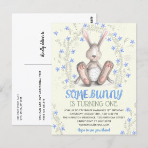 Några Bunny Boys 1:a födelsedagsbjudan Vykort