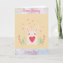 Några Bunny Kärlek du Cute Valentines day Hearts Kort