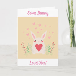Några Bunny Kärlek du Cute Valentines day Hearts Kort