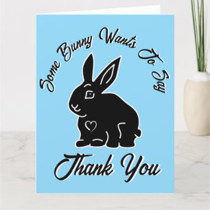 Några Bunny vill säga Tack Baby blue Kort