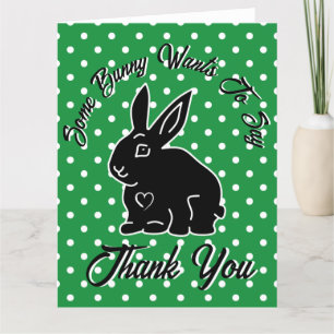 Några Bunny vill säga Tack, Grönt Polka Dot Tack Kort