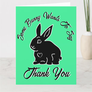 Några Bunny vill säga Tack Seafoam Grönt Kort