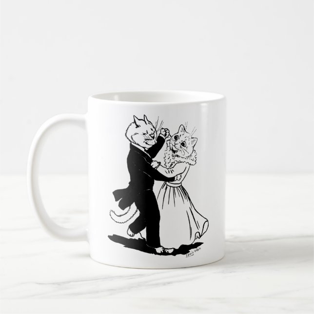 Några Cats Dancing, Louis Wain Kaffemugg (Vänster)