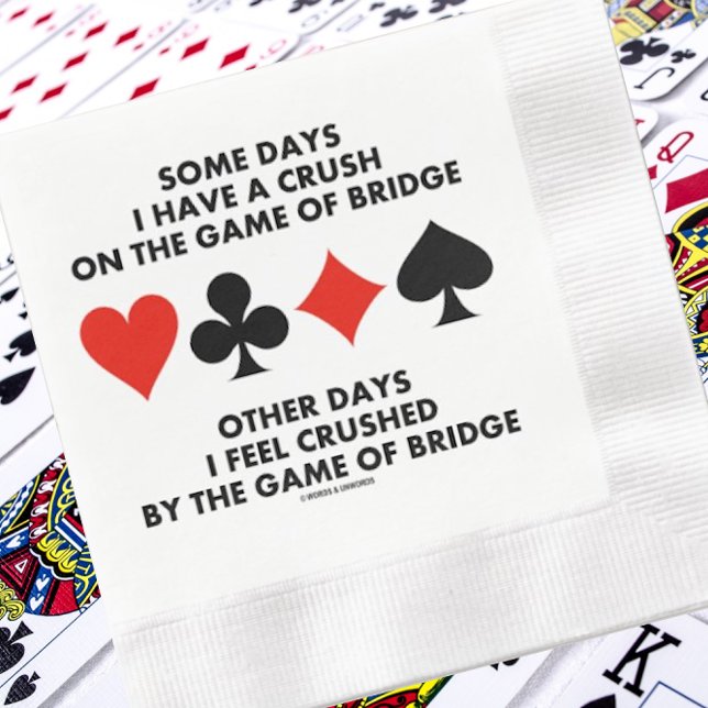 Några dagar har jag en spricka på bron. pappersservett (Classic bridge atittude on this paper napkin featuring the four card suits for any bridge player)
