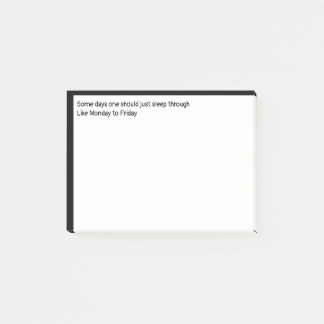 Några dagar man ska sova i post-it block