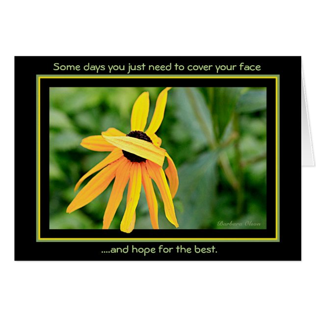 Några dagar - täcka bara ansikte hälsningskort (Framsidan Horizontal)