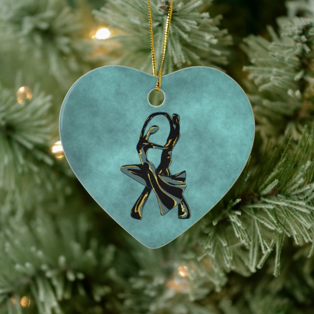 Några dansar på natten julgransprydnad keramik (Träd)