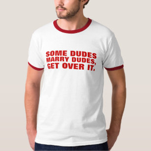 Några Dudes att gifta sig Dudes, så få över de T-shirt