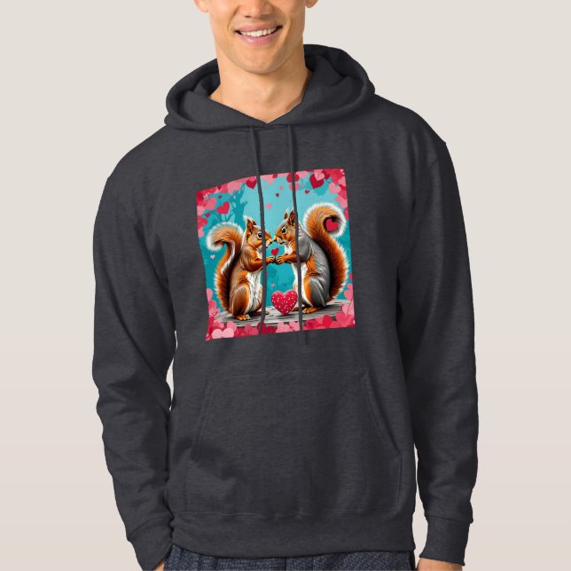 Några ekorrar i kärlek hoodie (Framsida)