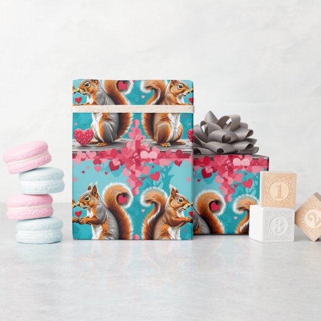 Några ekorrar i kärlek presentpapper (Baby Shower)