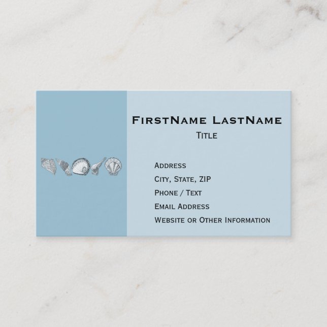 Några färgar hand plockadesnäckskal visitkort (Framsida)