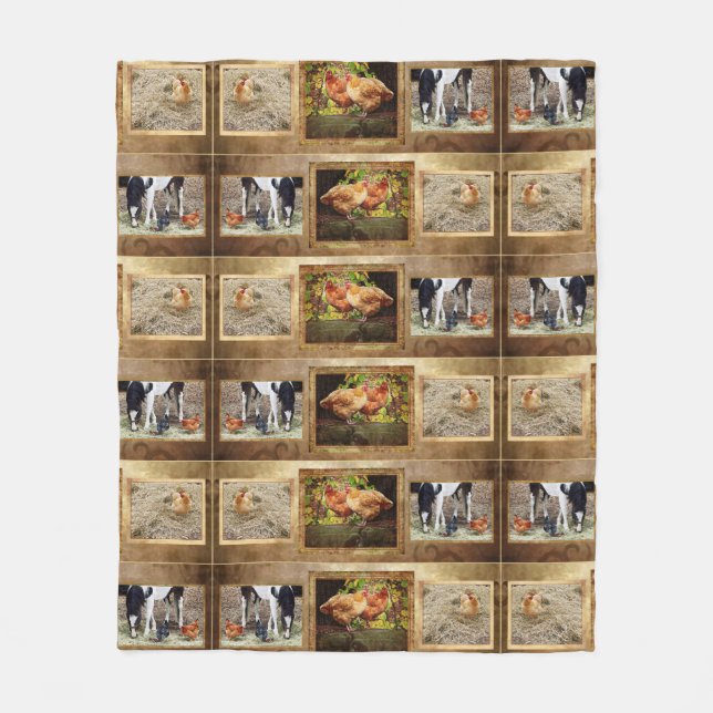 Några hönor och en hästfilt fleecefilt (Framsidan)