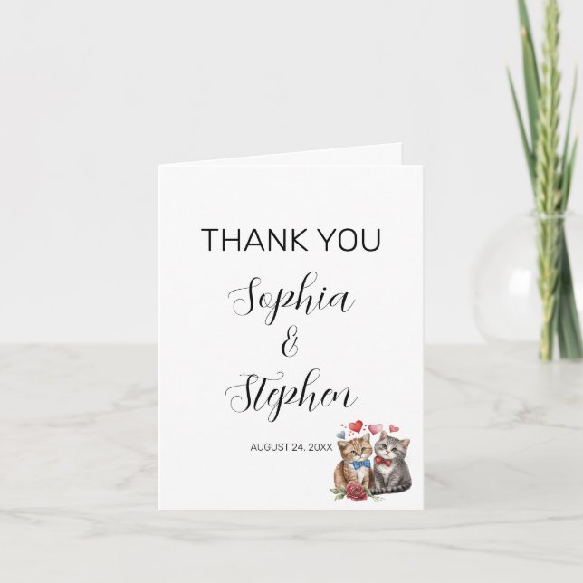 Några katter i Kärlek Tack Kort (Framsida)