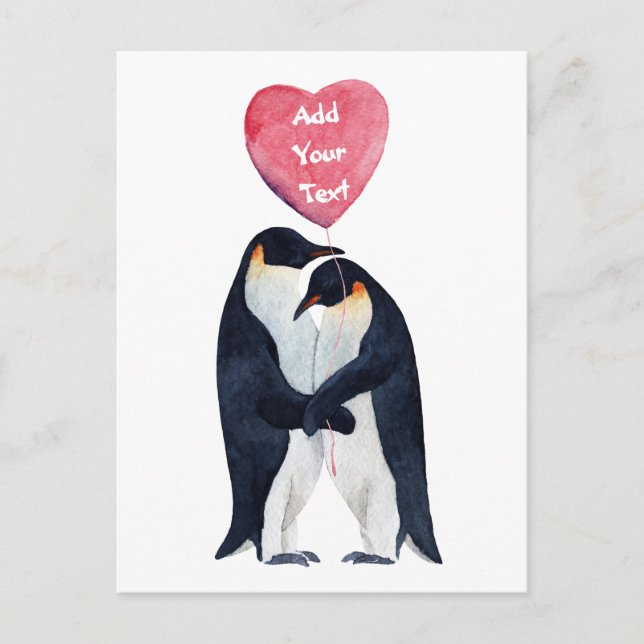 Några kejsar Penguins Heart-Personlig Vykort (Framsida)