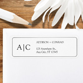 Några minimalistvita Returadresser i monogram Returadress Etikett