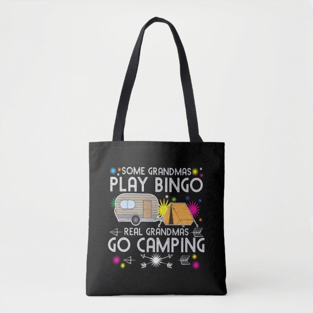 Några mormas Play Bingo Real Grandmas Go Camping Tygkasse (Framsida)