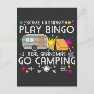 Några mormas Play Bingo Real Grandmas Go Camping Vykort