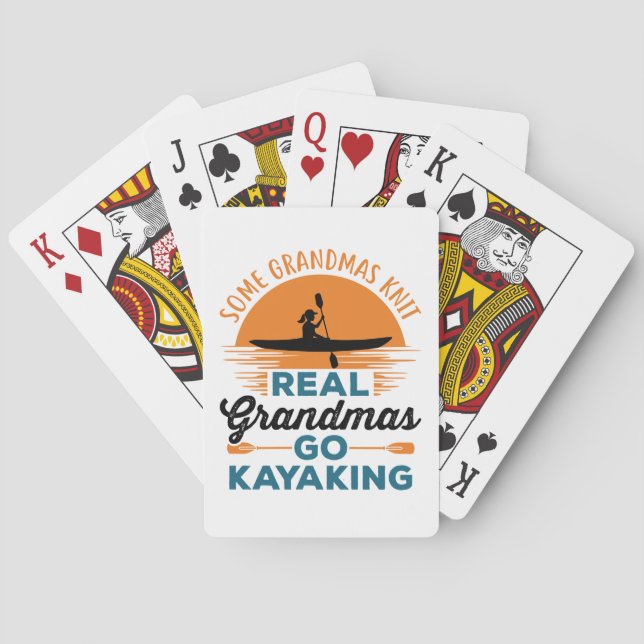 Några mormas Sticka Real Grandmas Go Kayaking Casinokort (Baksidan)