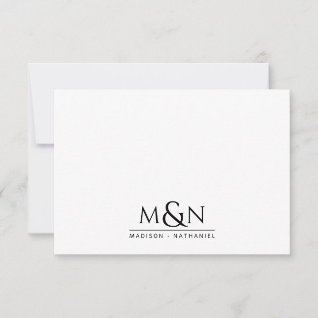 Några Newlyged Ampersand Monogram Anteckningskort (Framsida)