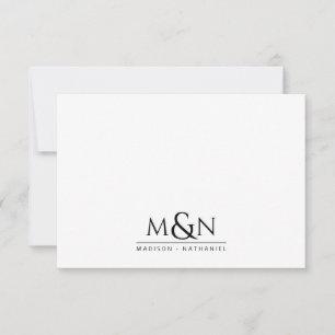Några Newlyged Ampersand Monogram Anteckningskort