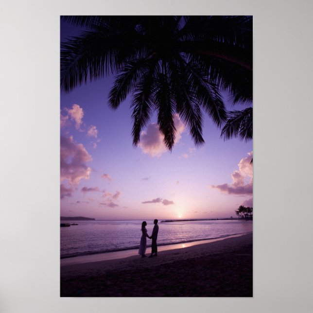 Några på stranden, Windjammer Landing, St Lucia Poster (Framsidan)