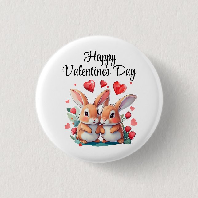 Några roliga vattenfärgskaniner knapp (Framsida)