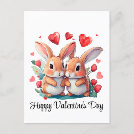 Några roliga vattenfärgskaniner vykort