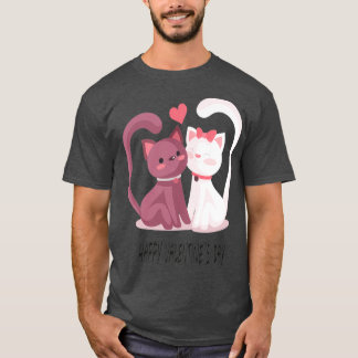 Några söta katter med alla hjärtans dag t shirt