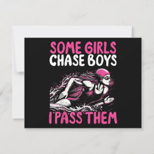 Några tjejer Chase Boys jag Pass dem - Lustigt sim Julkort