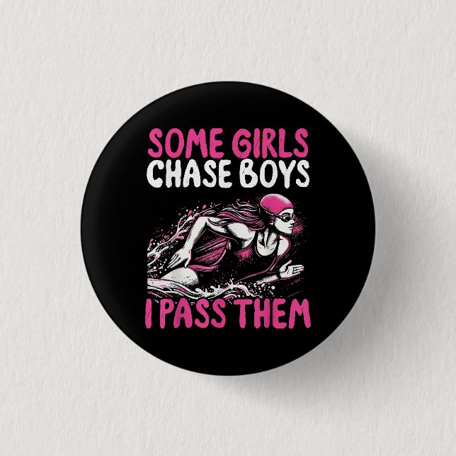 Några tjejer Chase Boys jag Pass dem - Lustigt sim Knapp (Framsida)