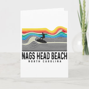 Nags Head Beach North Carolina Surfbräda Man Kvinn Kort