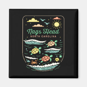 Nags Head Nc Söt Strand Semester Havssköldpadda Äl Magnet