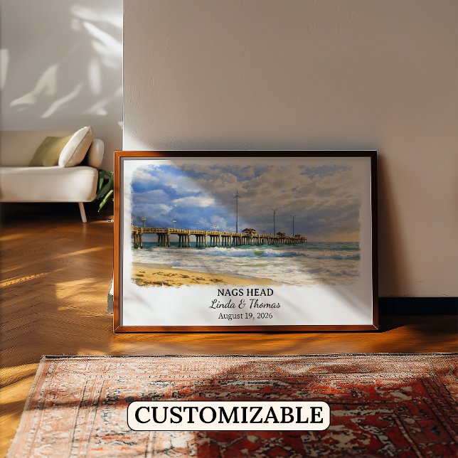 Nags Head North Carolina Affisch, Akvarell Poster (Skapare uppladdad)
