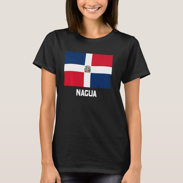 Nagua Dominikanska republiken Flagga Emblem Escudo T Shirt (Framsida)