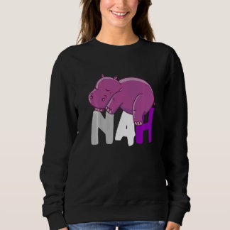 Nah Cute Hippo Sleep Asexualitet Ace Djur Asexuell T Shirt
