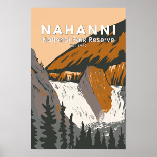 Nahanni Nationalpark Reserve Resa Konst Vintage Poster