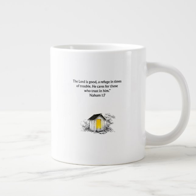 Nahum 1:7 Bible Verse Christian Mug Jumbo Mugg (Höger)