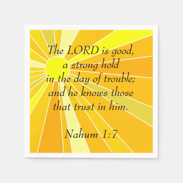 Nahum 1:7 pappersservett (Framsidan)