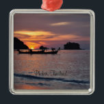 Nai Yang Beach, Phuket, Thailand Julgransprydnad Metall<br><div class="desc">Nai Yang Beach,  Phuket,  Thailand sunset ornament,  märkt.</div>