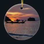 Nai Yang Beach, Phuket, Thailand sunset Julgransprydnad Keramik<br><div class="desc">Nai Yang Beach,  Phuket,  Thailand sunset ornament. MY ORIGINAL ARTWORK på zazzle.com/virginia5050,  INTERNATIONELL GIFTS på zazzle.com/InternationalGifts,  Birthday Gift Store på zazzle.com/BirthdayGiftStore,  Florida Gift Store på zazzle.com/FloridaGiftStore och Pension Gift Store på www.zazzle.com/RetirementGiftStore*</div>