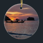 Nai Yang Beach, Phuket, Thailand sunset Julgransprydnad Keramik<br><div class="desc">Nai Yang Beach,  Phuket,  Thailand sunset ornament. MY ORIGINAL ARTWORK på zazzle.com/virginia5050,  INTERNATIONELL GIFTS på zazzle.com/InternationalGifts,  Birthday Gift Store på zazzle.com/BirthdayGiftStore,  Florida Gift Store på zazzle.com/FloridaGiftStore och Pension Gift Store på www.zazzle.com/RetirementGiftStore*</div>